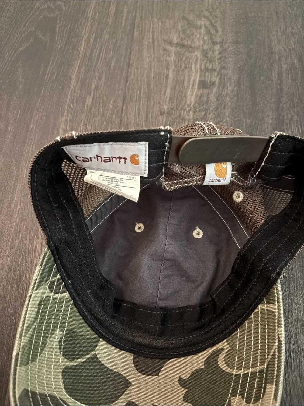 Carhartt Camo Trucker Hat Mens Snapback Mesh Back Workwear - Picture 3 of 3